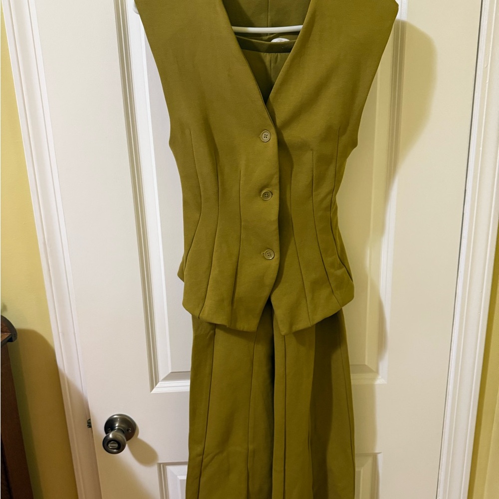 Zara Khaki Women's Pantsuit
